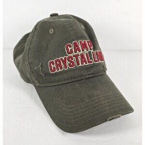 Friday The 13th Camp Crystal Lake Distressed Hat Adjustable Frayed Horror Green